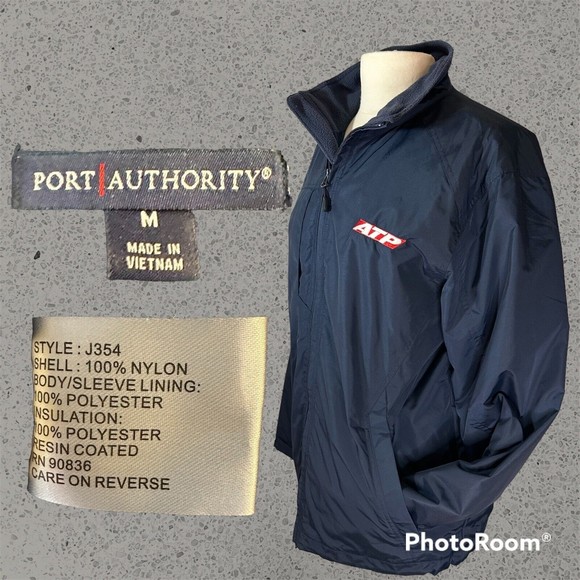 Port Authority Full Zip Fleece Lined Jacket Adult Size Medium Navy Blue - Picture 3 of 4